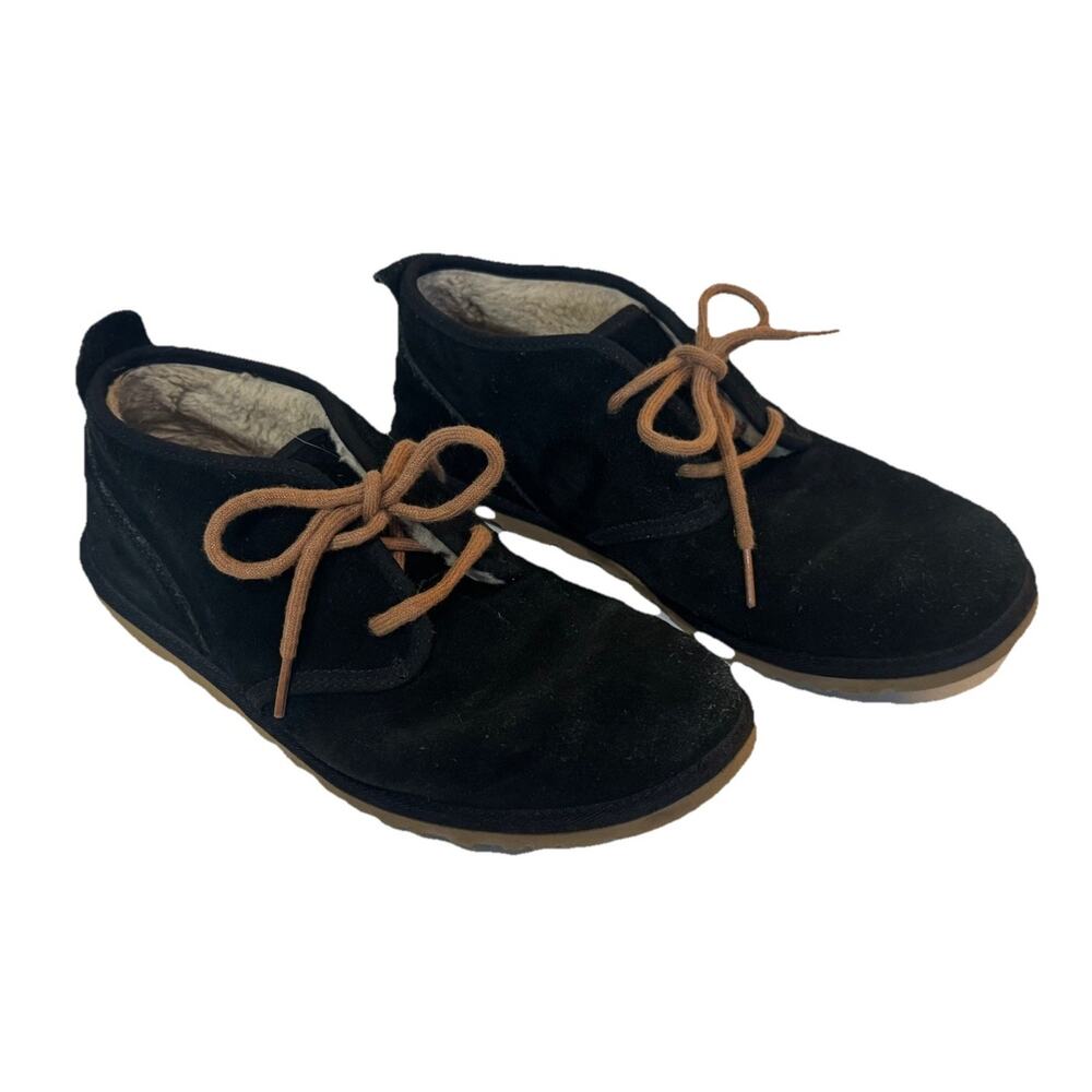 UGG Maksim Chukka Boots Black Suede Lace-Up Sheepskin Casual Comfort Men’s Sz 8